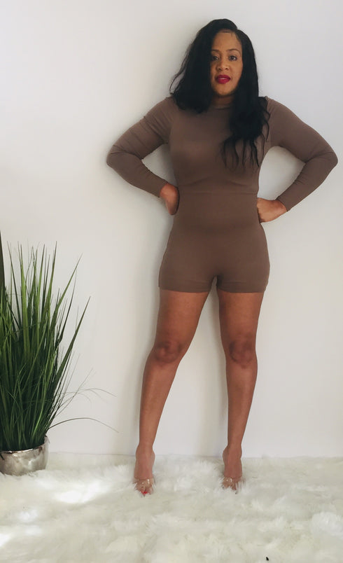 Mocha Latte - long sleeve romper